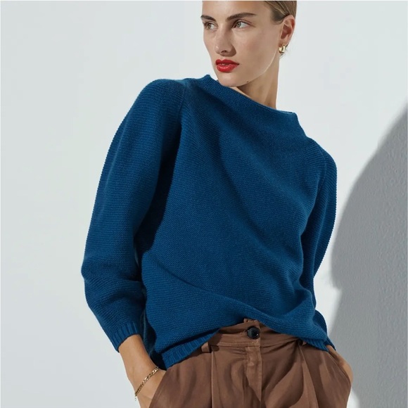The Reset R Label Flawless Funnel Wool Sweater in Blue Size X-Small Gently Used - Picture 1 of 5